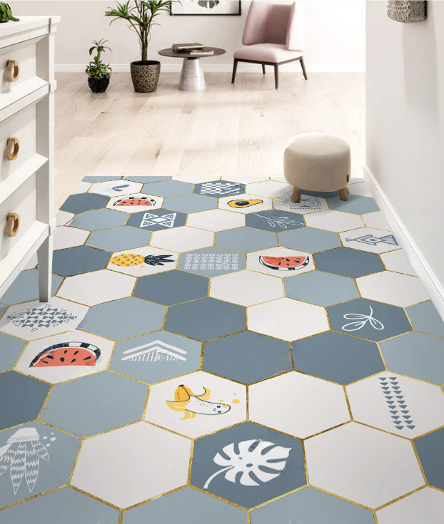 Грязезащитный коврик для прихожей с ярким принтом резиновый 120х160 см (KRS044)