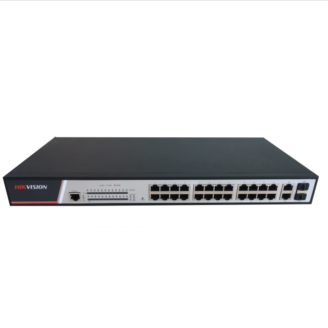 24-портовий керований POE комутатор Hikvision DS-3E2326P - фото 1