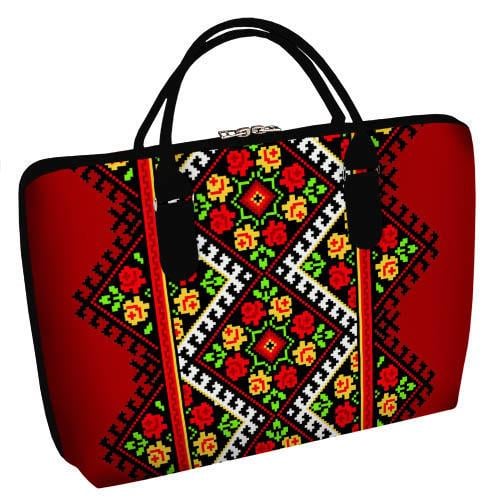 Сумка тканевая Presentville Орнамент цветы Красный (SW 15N185 BL)