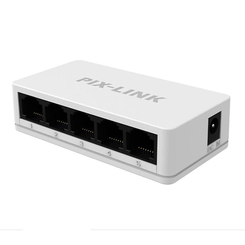 Комутатор Desktop Switch Pix-Link LV-SW05 5 портів 10/100 Мбіт/с Fast Ethernet White (150111)