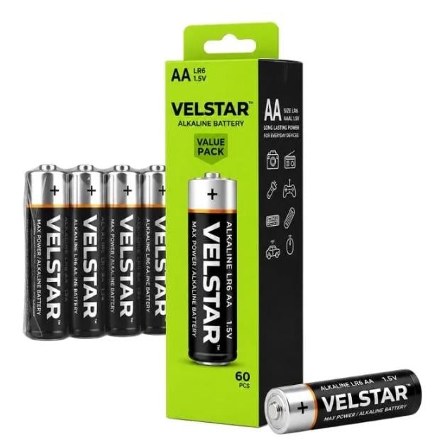 Батарейки VELSTAR LR6 АА 60 шт. (7648) Батарейки VELSTAR LR6 АА 60 шт. (7648)