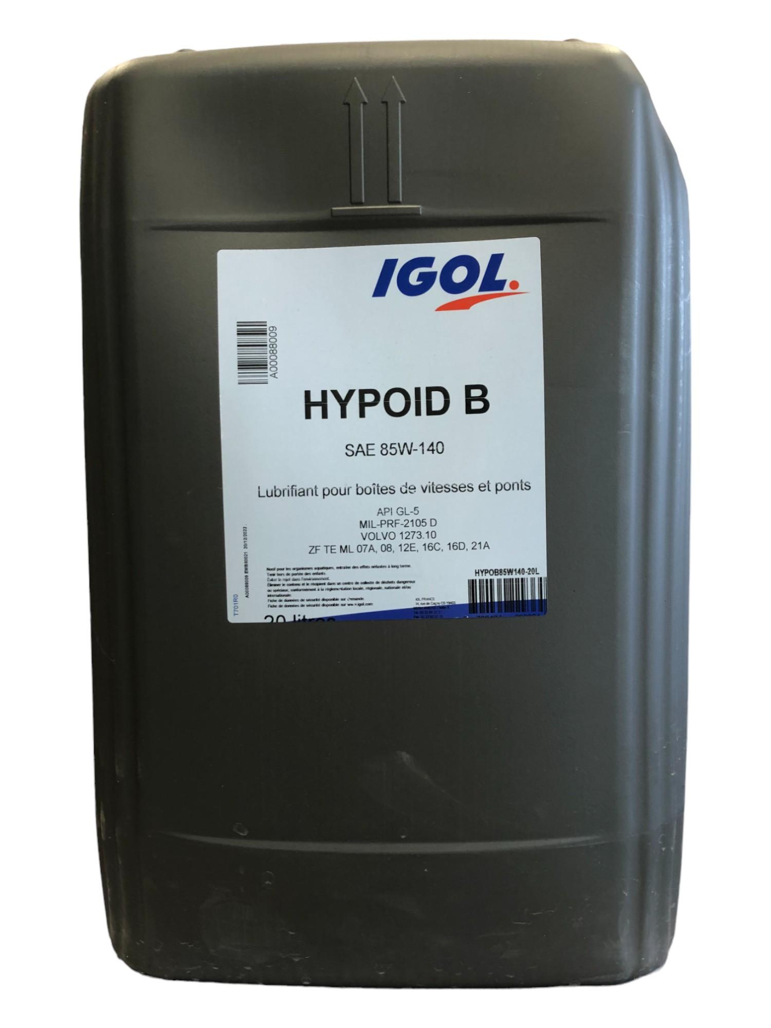 Трансмісійне мастило IGOL HYPOID B MULTIGRADE 85W-140 20 л (18219992)