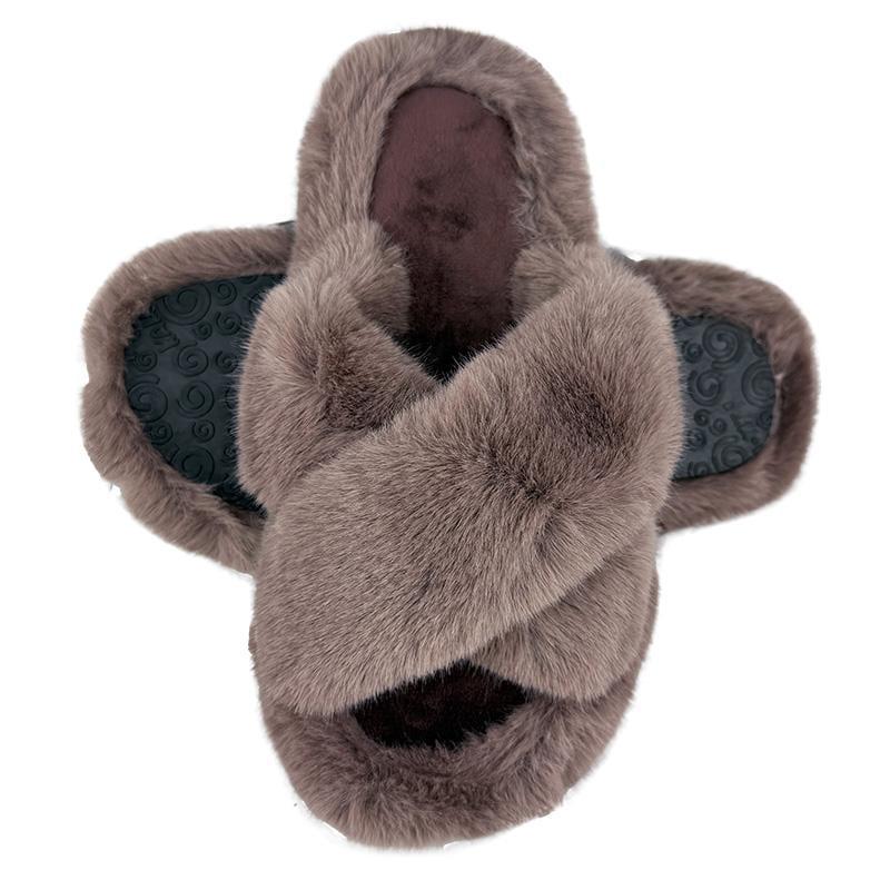 Комнатные тапочки женские меховые Sanlin 7475-6 p. 40 25,5-26 см Темно-фиолетовый