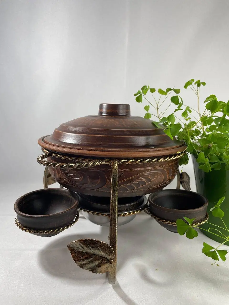 Садж керамический с соусниками 2,5 л