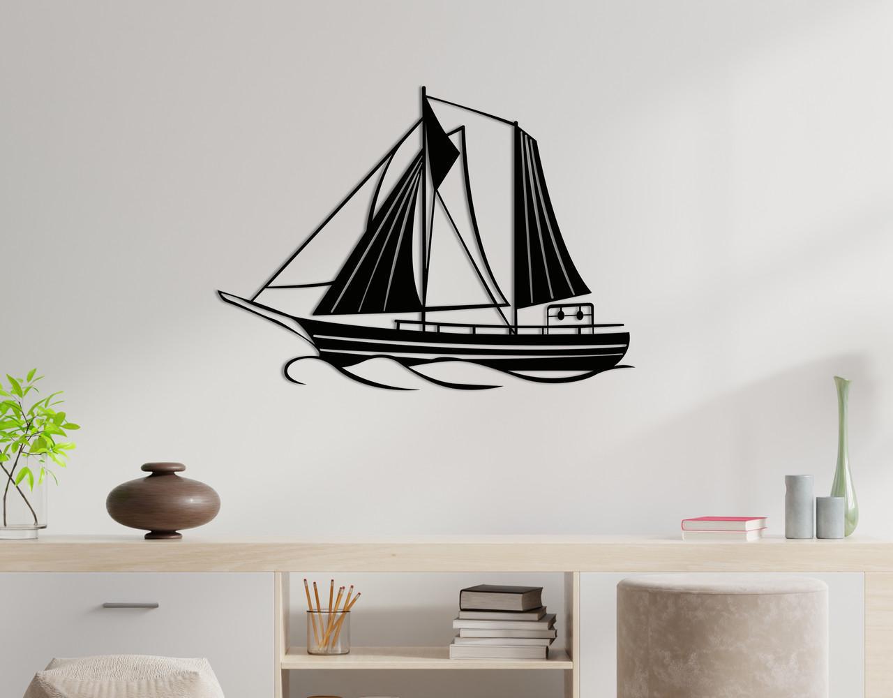 Декоративное панно на стену Upwood Decor Ship 2 80х109,6 см Black (1579371922)