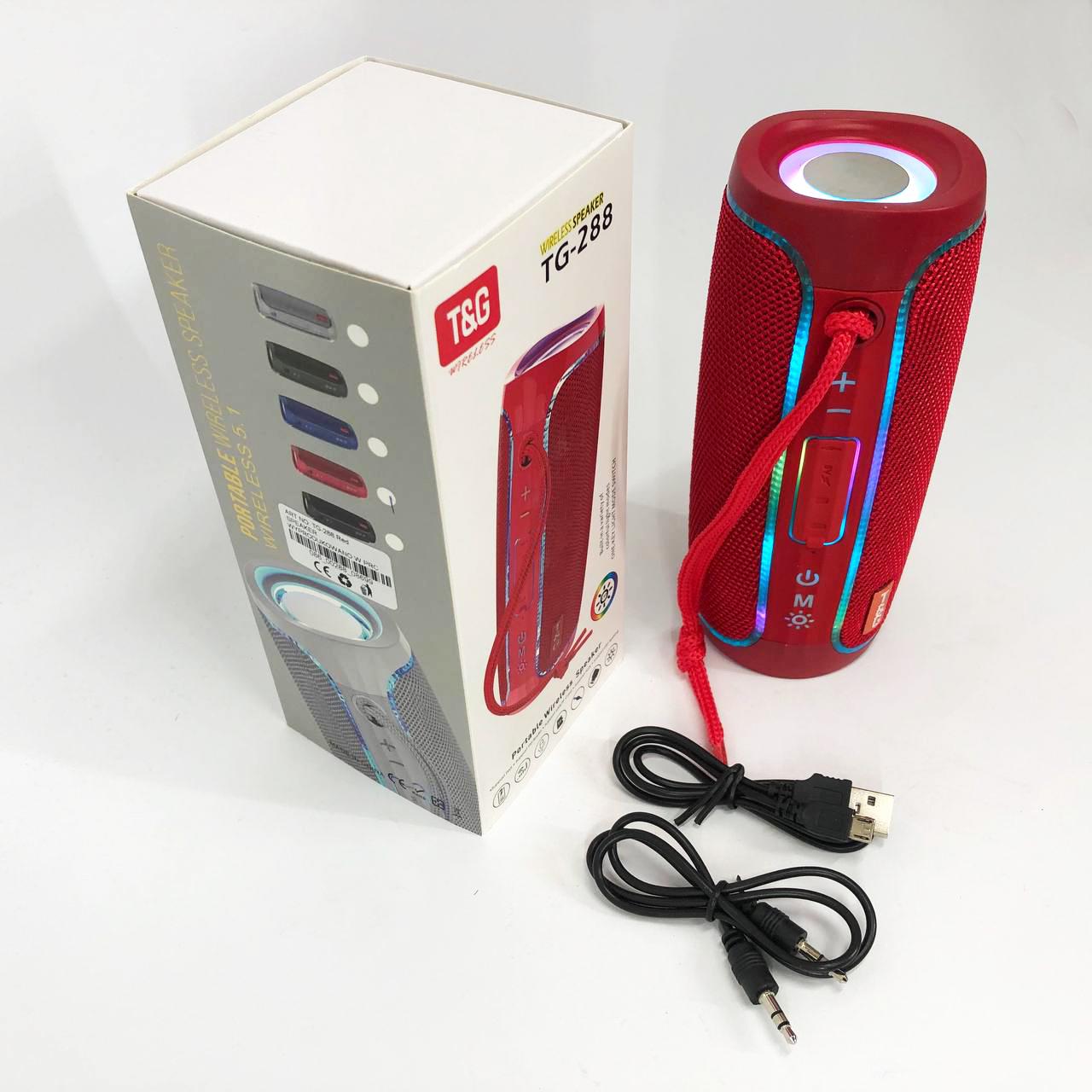Колонка портативна з LED підсвічуванням TG288, гучна колонка для вечірки. Колір: Червоний - фото 5 Колонка портативна з LED підсвічуванням TG288, гучна колонка для вечірки. Колір: Червоний - фото 5