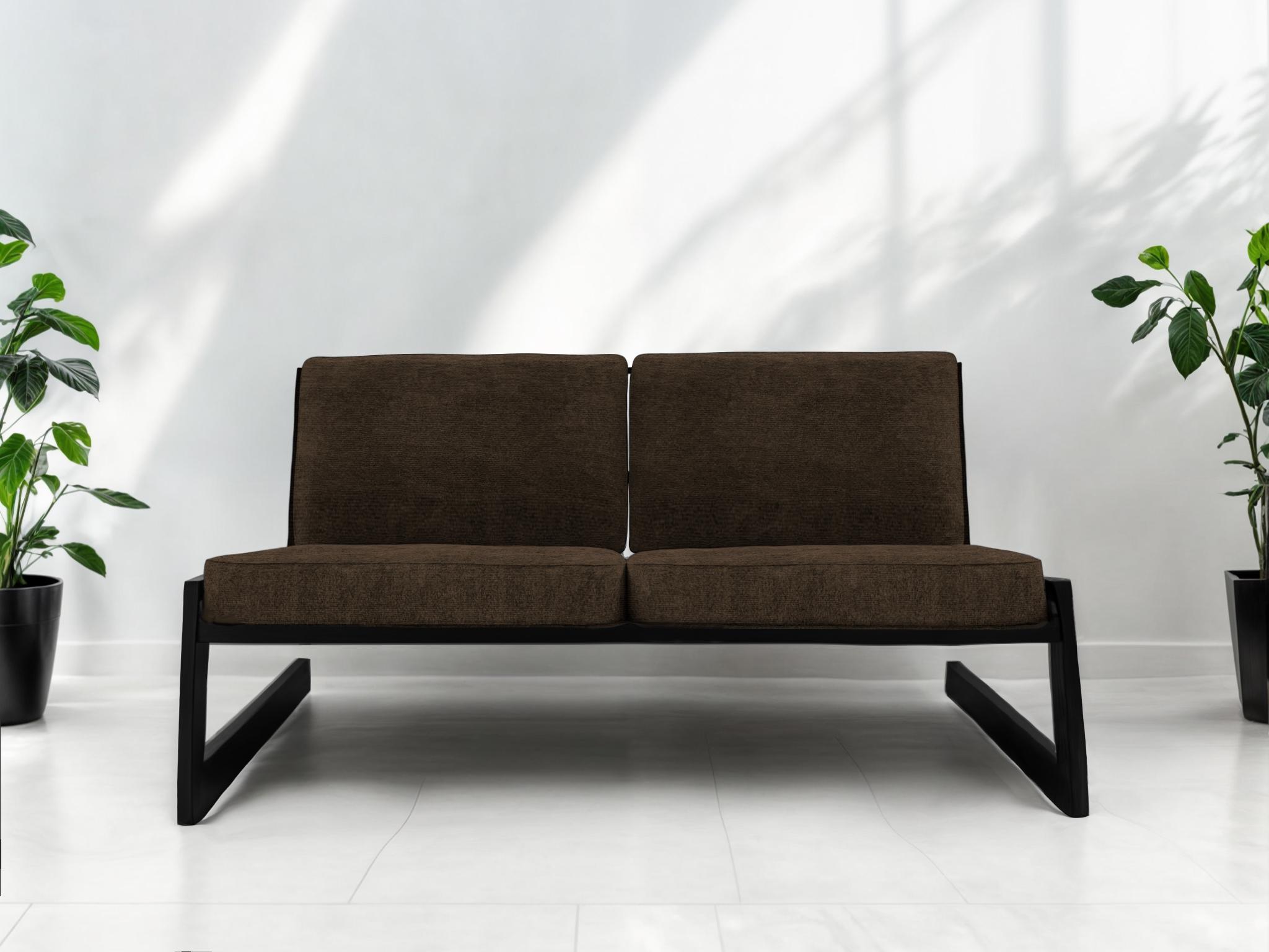 Диван металлический Tobi Sho Флекс DV6 с подушками 750х1260х700 мм рогожка 08/Коричневый (DV069380) - фото 3