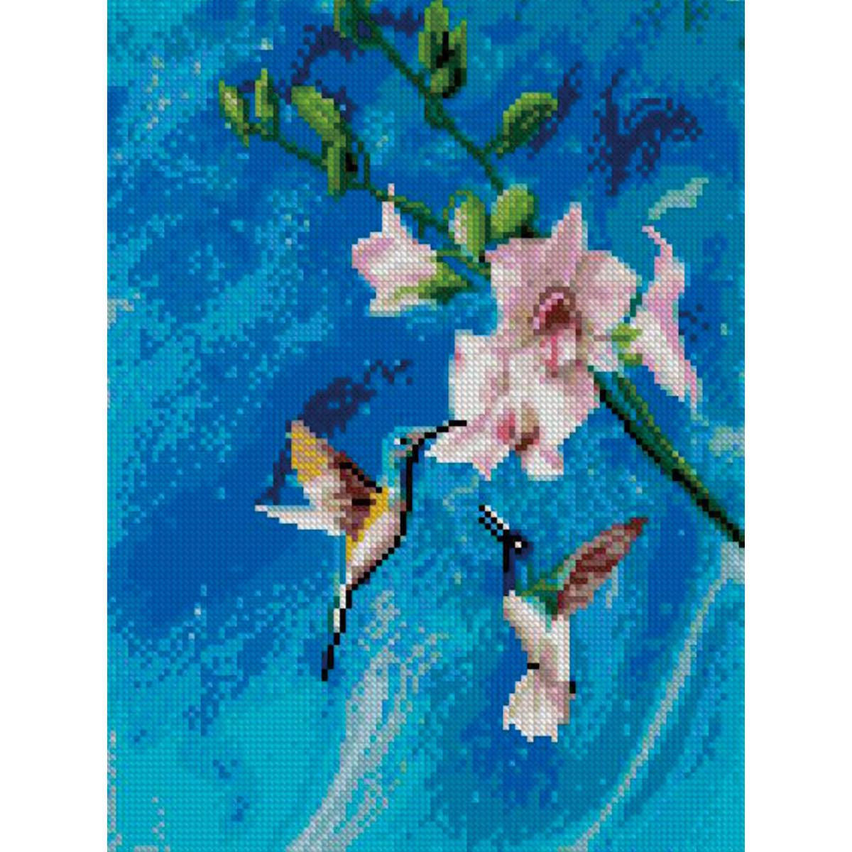 Алмазна мозаїка Strateg Колібрі в небесах 30х40 см HX094 (HX094)