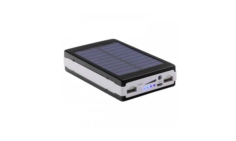 Повербанк с фонариком и солнечной панелью Solar 20000 mAh Black