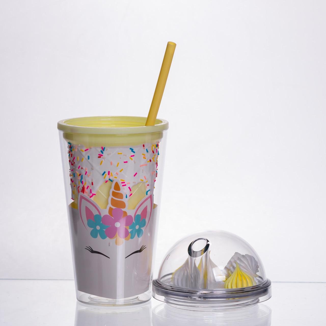 Стакан пластиковий з трубочкою і кришкою багаторазовий 400 мл Жовтий (HP-18-1Y) - фото 2 Стакан пластиковий з трубочкою і кришкою багаторазовий 400 мл Жовтий (HP-18-1Y) - фото 2