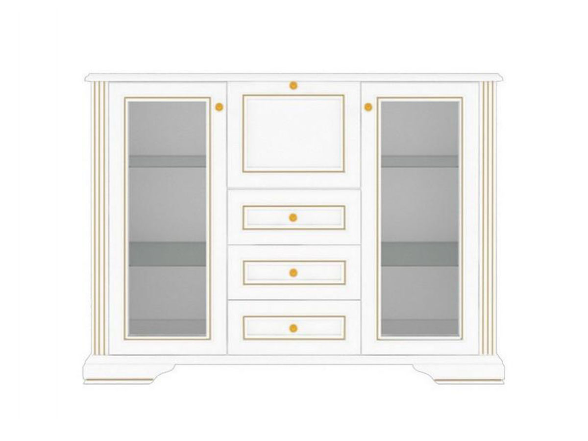 Комод в спальню Gerbor 2W3S1B Вайт ДСП/МДФ Сосна золотая - фото 2