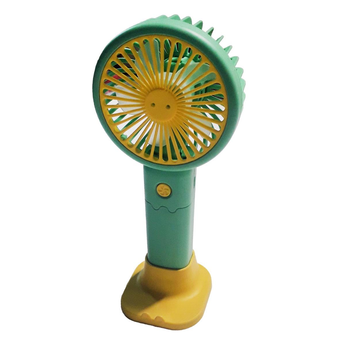 Вентилятор мини настольный с подставкой для телефона Light and Handy Fan Зелено-желтый (1011152-Other-1)