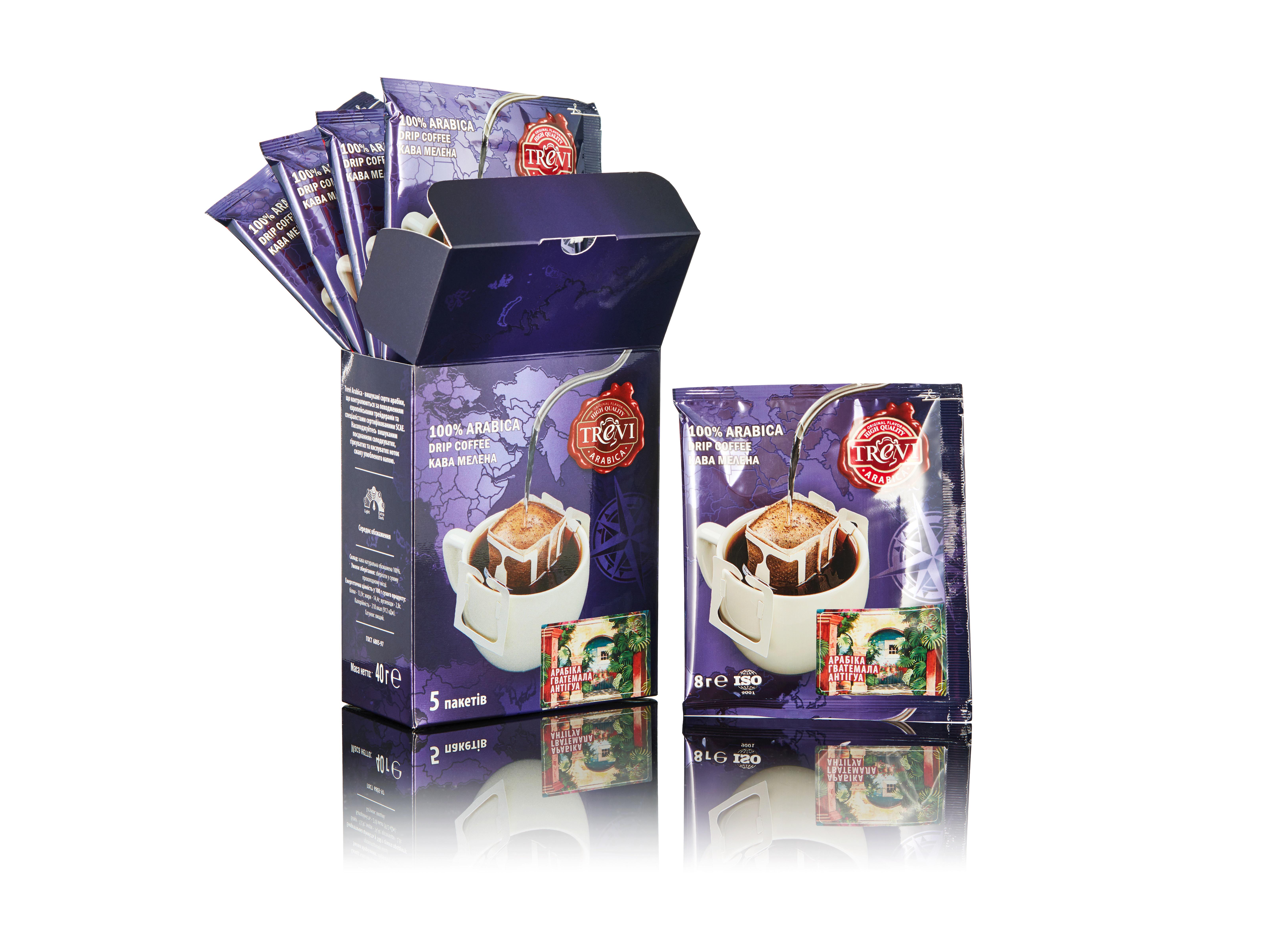 Дріп-кава Trevi Арабіка Гватемала Антигуа 8г x 5 шт. (4820140051030) - фото 3