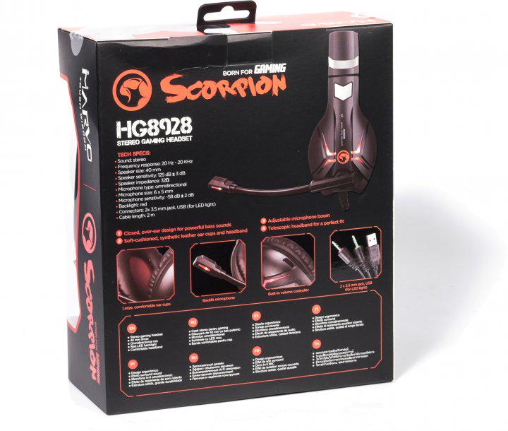 Наушники Marvo HG8928 Black/Red (44570) - фото 6 Наушники Marvo HG8928 Black/Red (44570) - фото 6