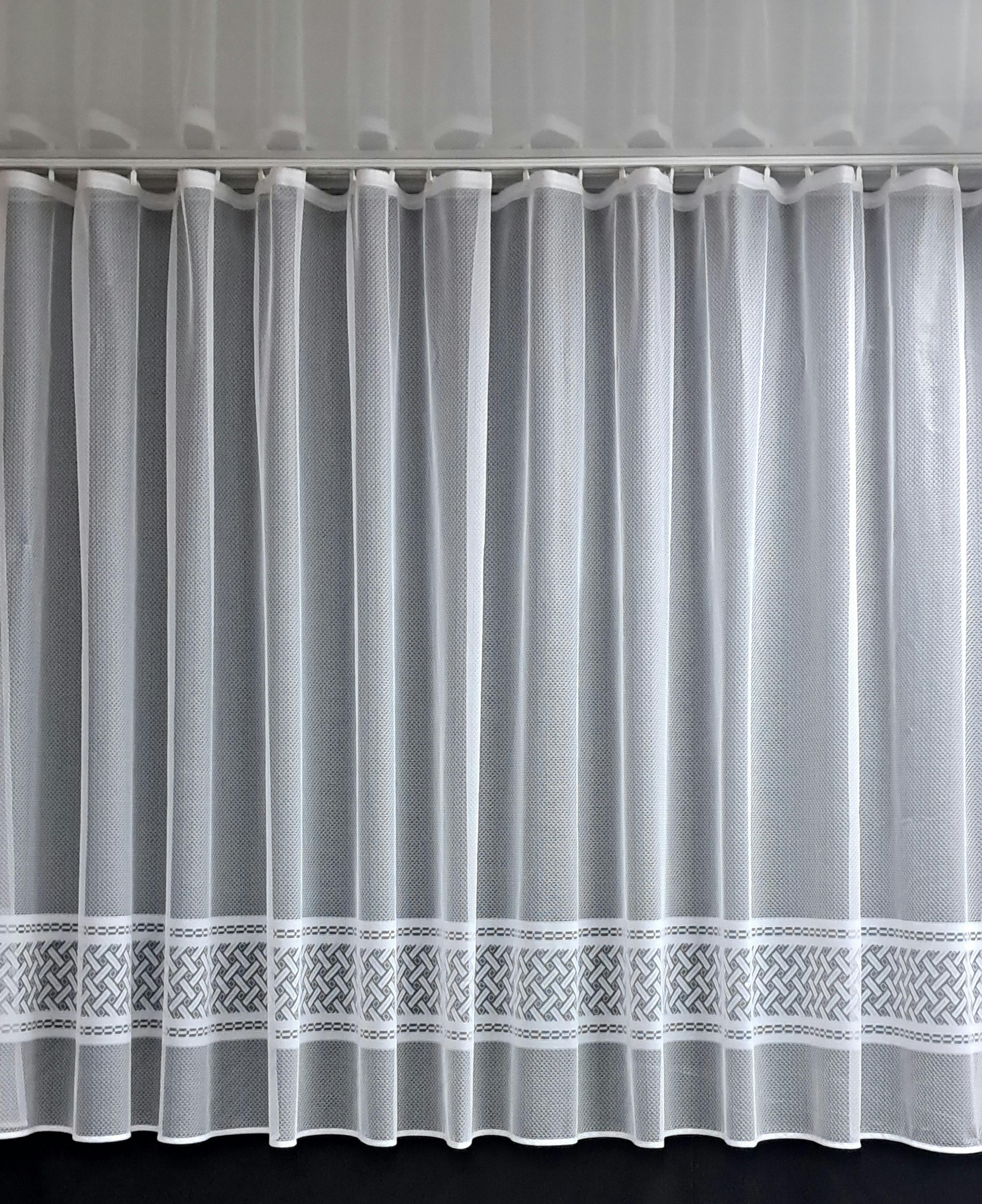 Гардина кухонная жаккардовая короткая 170х400 см Белый (1809.1)