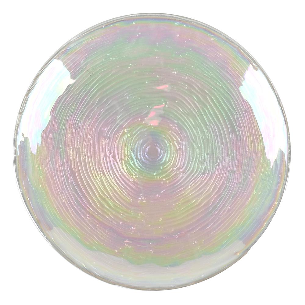 Блюдо круглое стеклянное Stenson R33128-26 с голографическим эффектом d26 см Прозрачный