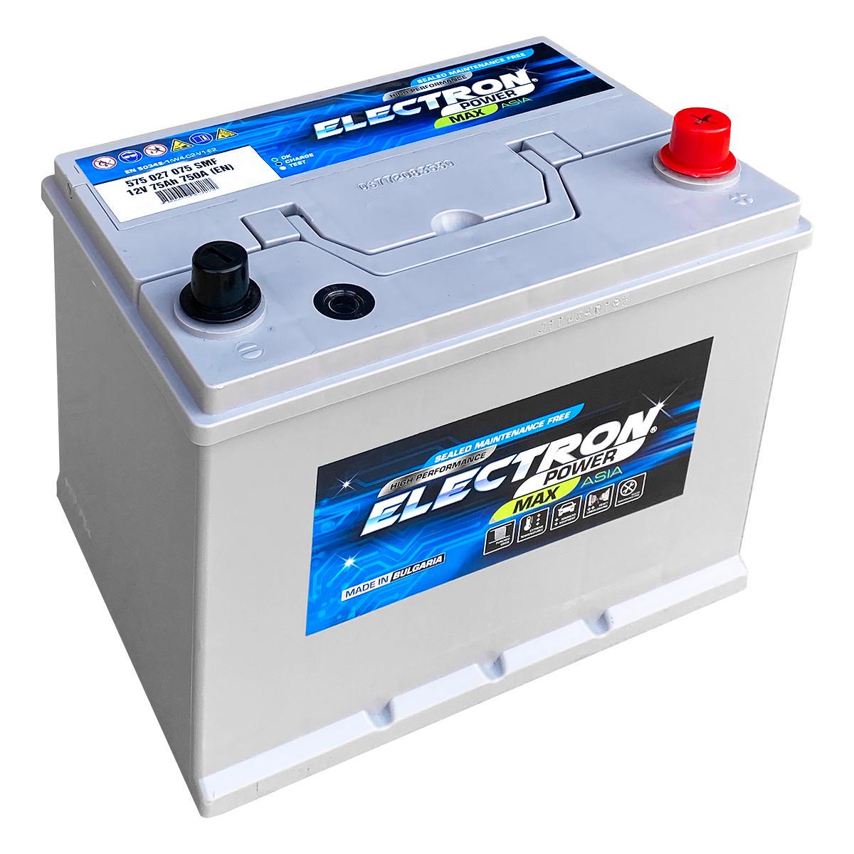 Аккумулятор автомобильный ELECTRON POWER MAX 6СТ-75 Ah ASIA АзЕ 750А EN 575 027 075 SMF (170618) - фото 3 Аккумулятор автомобильный ELECTRON POWER MAX 6СТ-75 Ah ASIA АзЕ 750А EN 575 027 075 SMF (170618) - фото 3