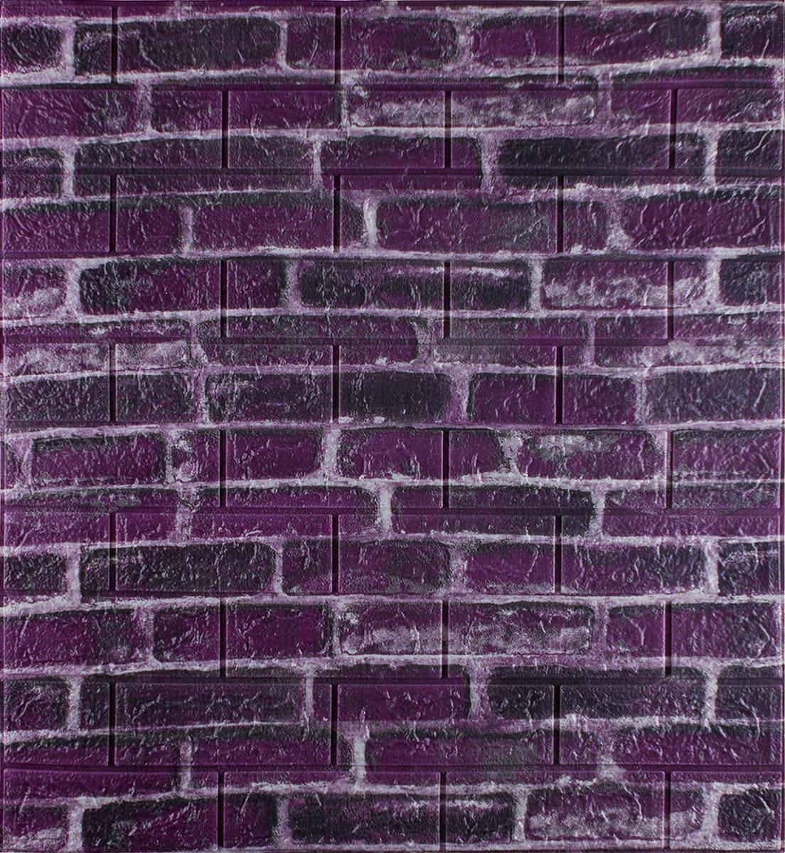 3D-панель декоративна самоклейна під катеринославську цеглу 700x770x5 мм Фіолетовий (116)