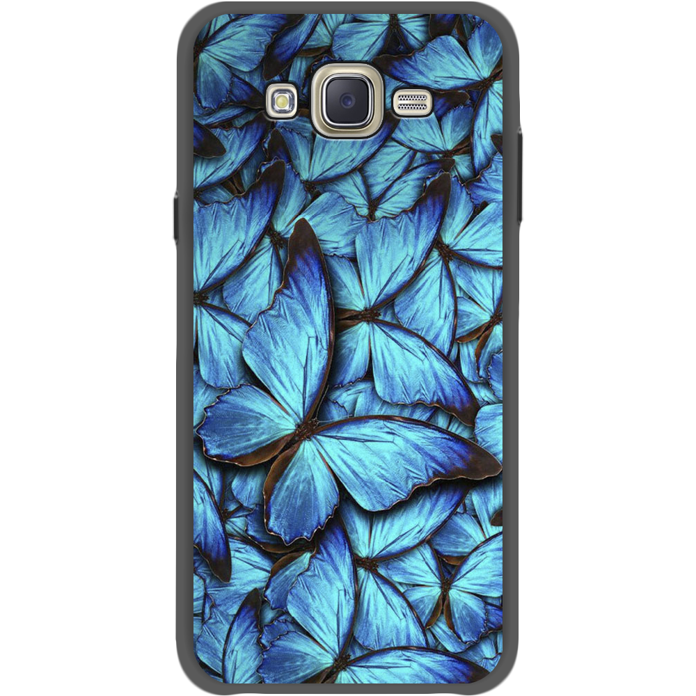 Чохол BoxFace Samsung J700H Galaxy J7 Лазурні Метелики Чорний силікон (24496-up1550-35121)