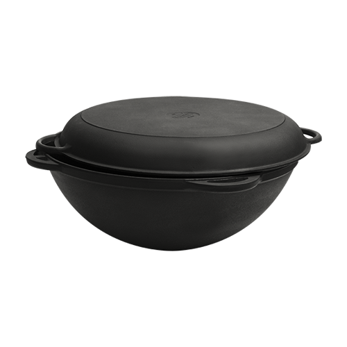 Котел чавунний азіатський з кришкою-сковородою (23190921)