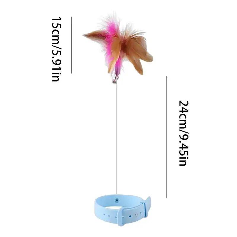 Дражнилка-нашийник для котів Happy з пір'ям Синій (2343243) - фото 4