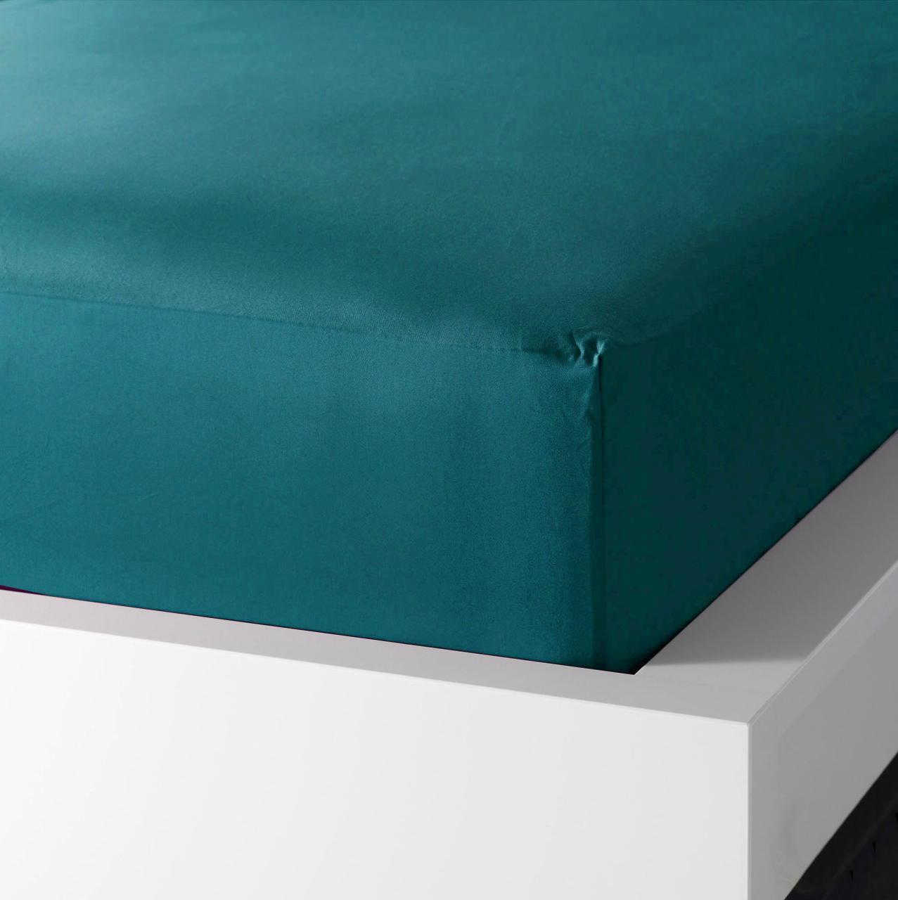 Простынь на резинке В0026 200х220 см Изумрудный (146129)