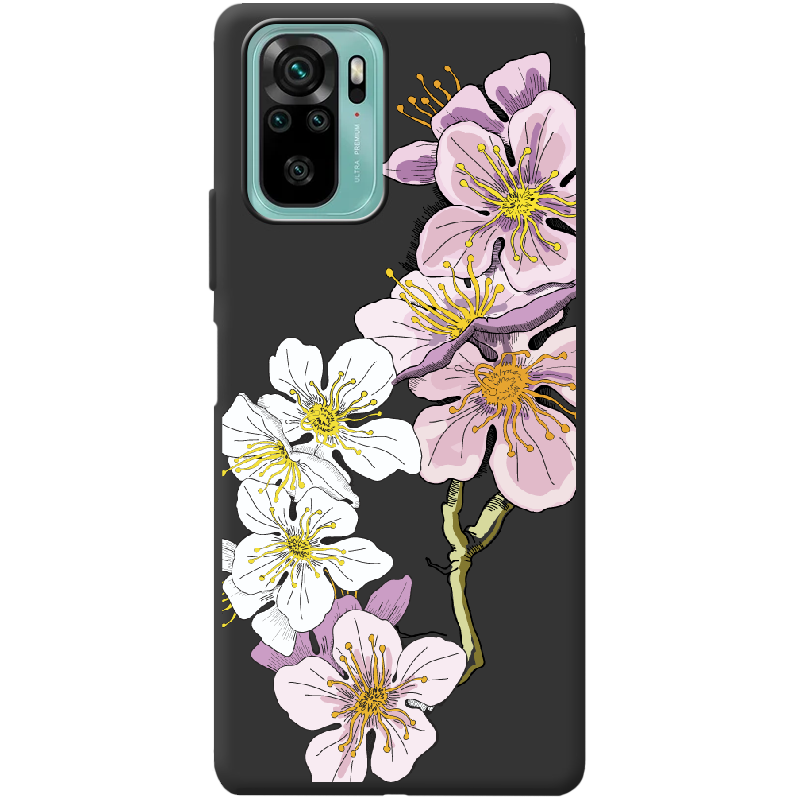 Чехол BoxFace Xiaomi Redmi Note 10 Cherry Blossom Черный силикон (42029-cc4-42362)
