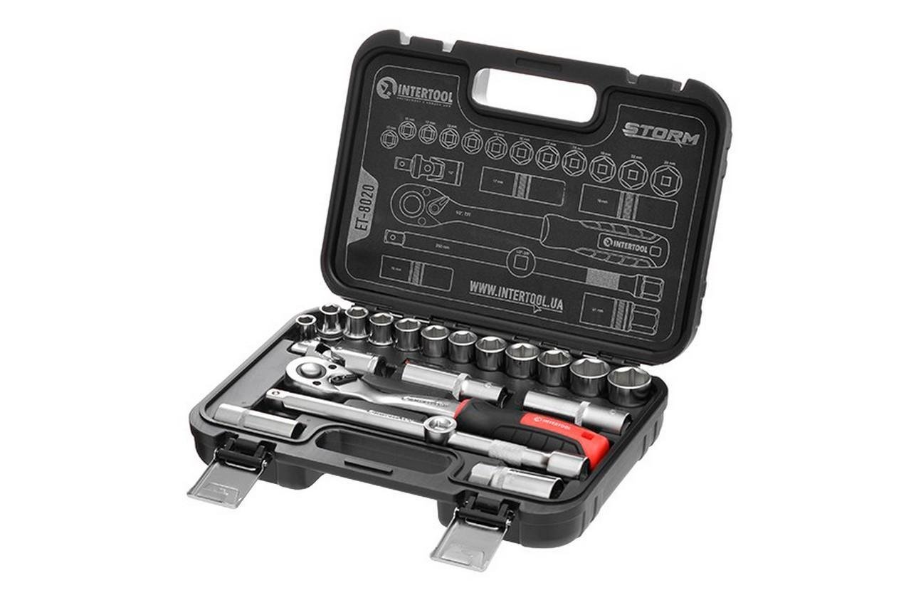 Набор инструментов Intertool Storm 1/2" 20 ед. (ET-8020)