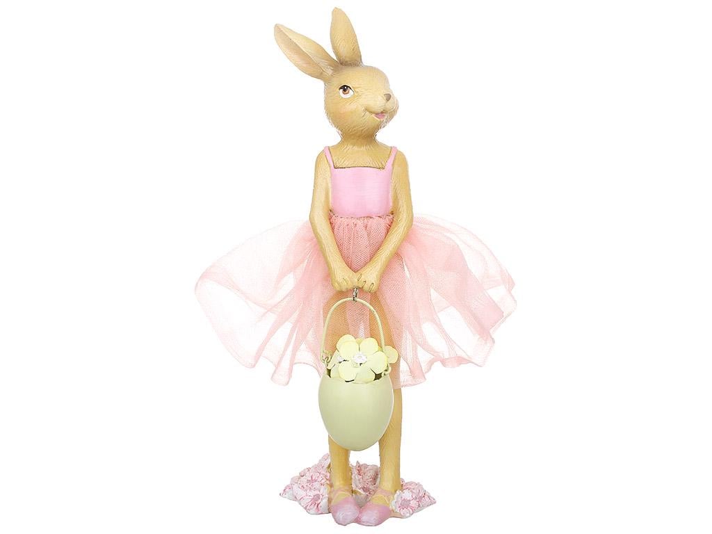 Статуэтка декоративная Леди Кролик 8,5x9x25 см Коричневый с розовым (BDI-838-533.)