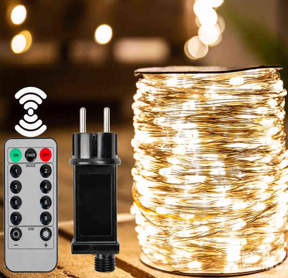 Гірлянда краплі роси 1200 LED лампочок 120 м Біле тепле світло/Срібний дріт (26278485) - фото 5 Гірлянда краплі роси 1200 LED лампочок 120 м Біле тепле світло/Срібний дріт (26278485) - фото 5