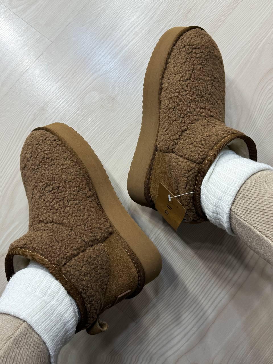 Угги женские Itts 1707-2 с мехом тедди на платформе р. 37 Коричневый (5984)
