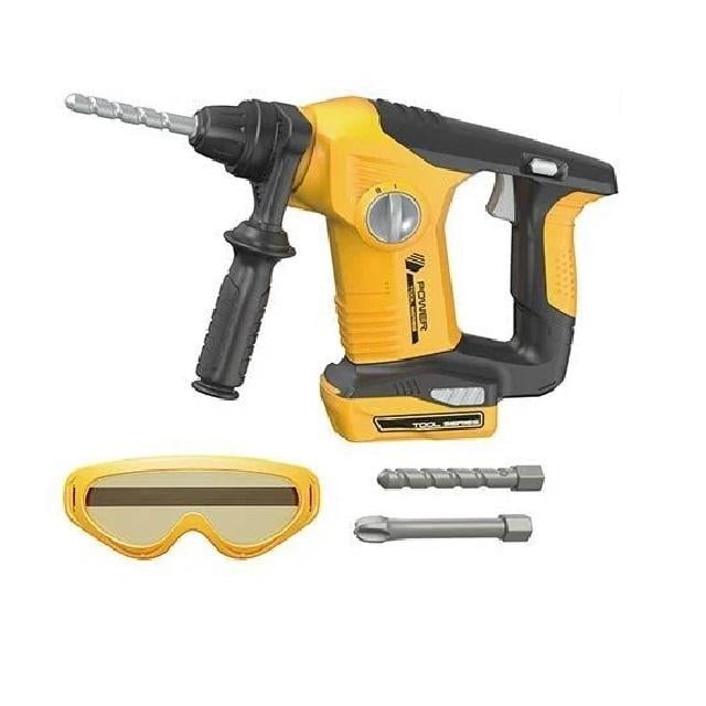 Игровой набор дрель Power Tools защитные очки/3 насадки/линейка Yellow/Black (150889)