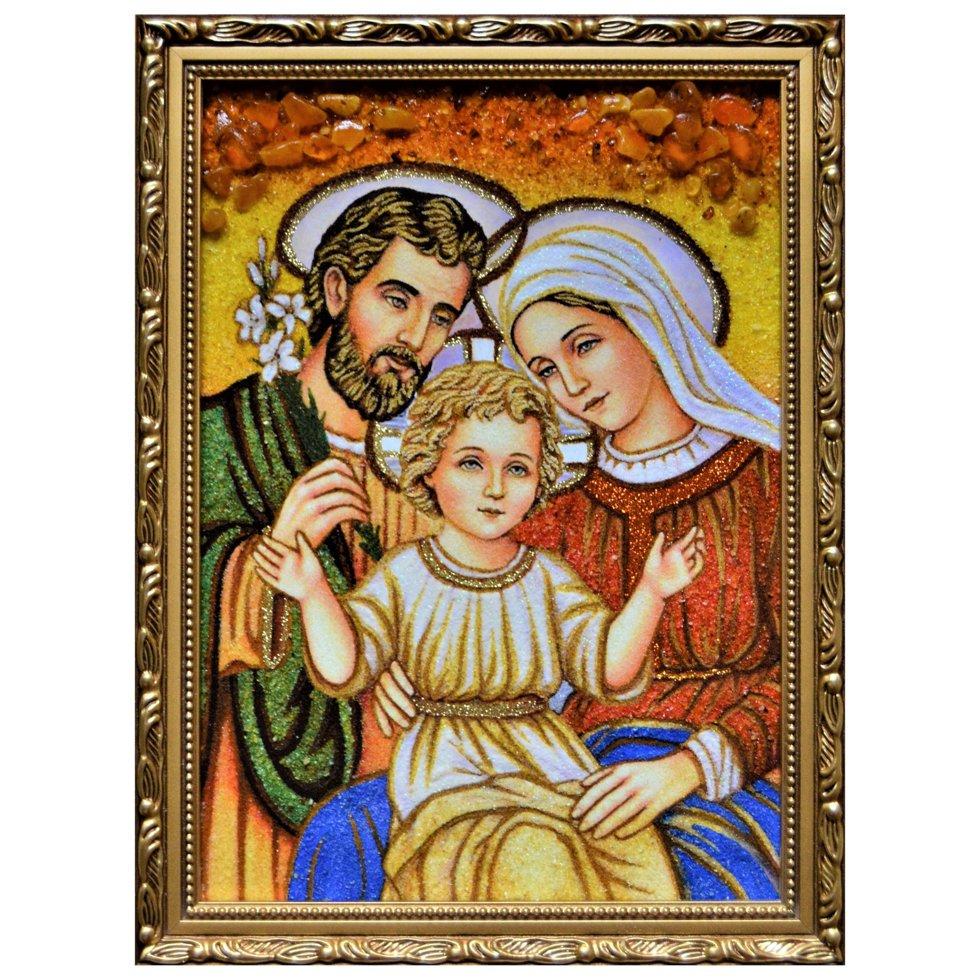 Икона Святая Семья янтарная 20х30 см (Б0091-20х30)