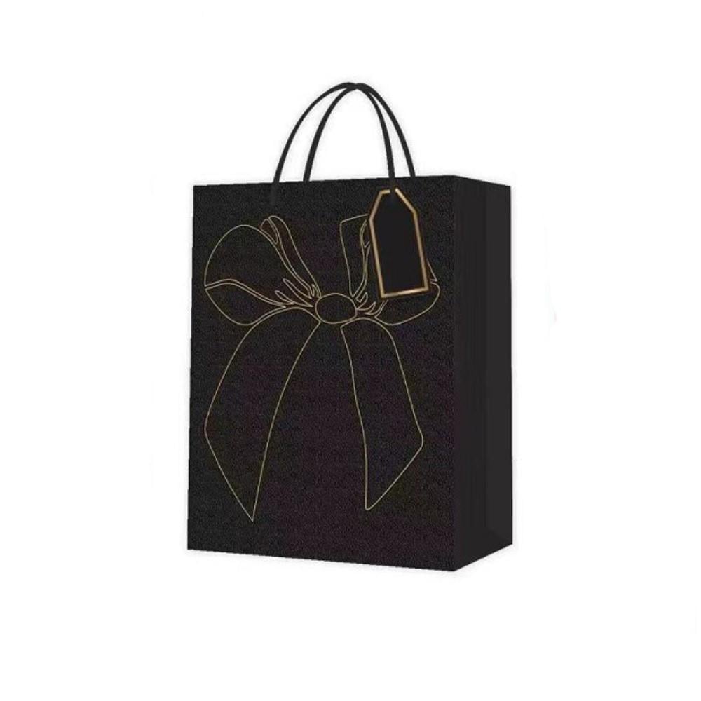 Подарунковий пакет Stenson Bow R97069-S паперовий 18х23х10 см Чорний (26815854)