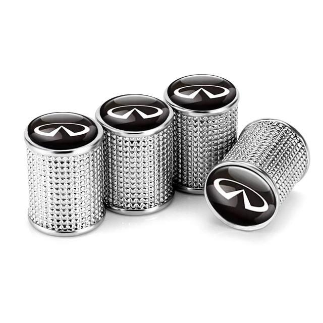 Набір захисних ковпачків на ніпель SUNROZ Caps для Інфініті Lux Silver Metal Infiniti 4 шт. (A-67668)