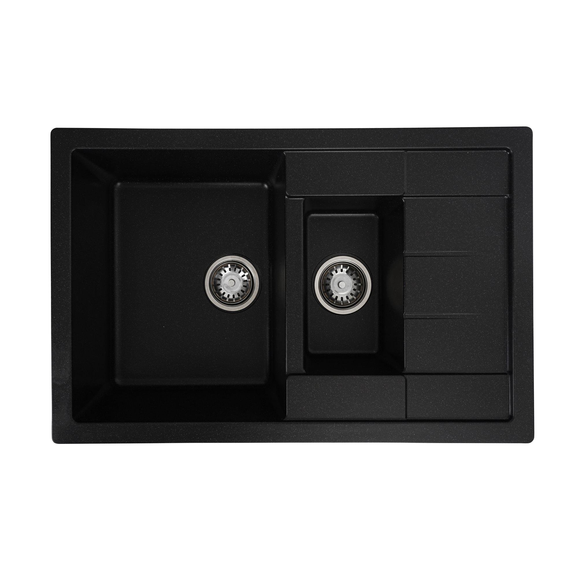 Мийка гранітна для кухні Valeso TOSKANA матова Чорний (7850W)