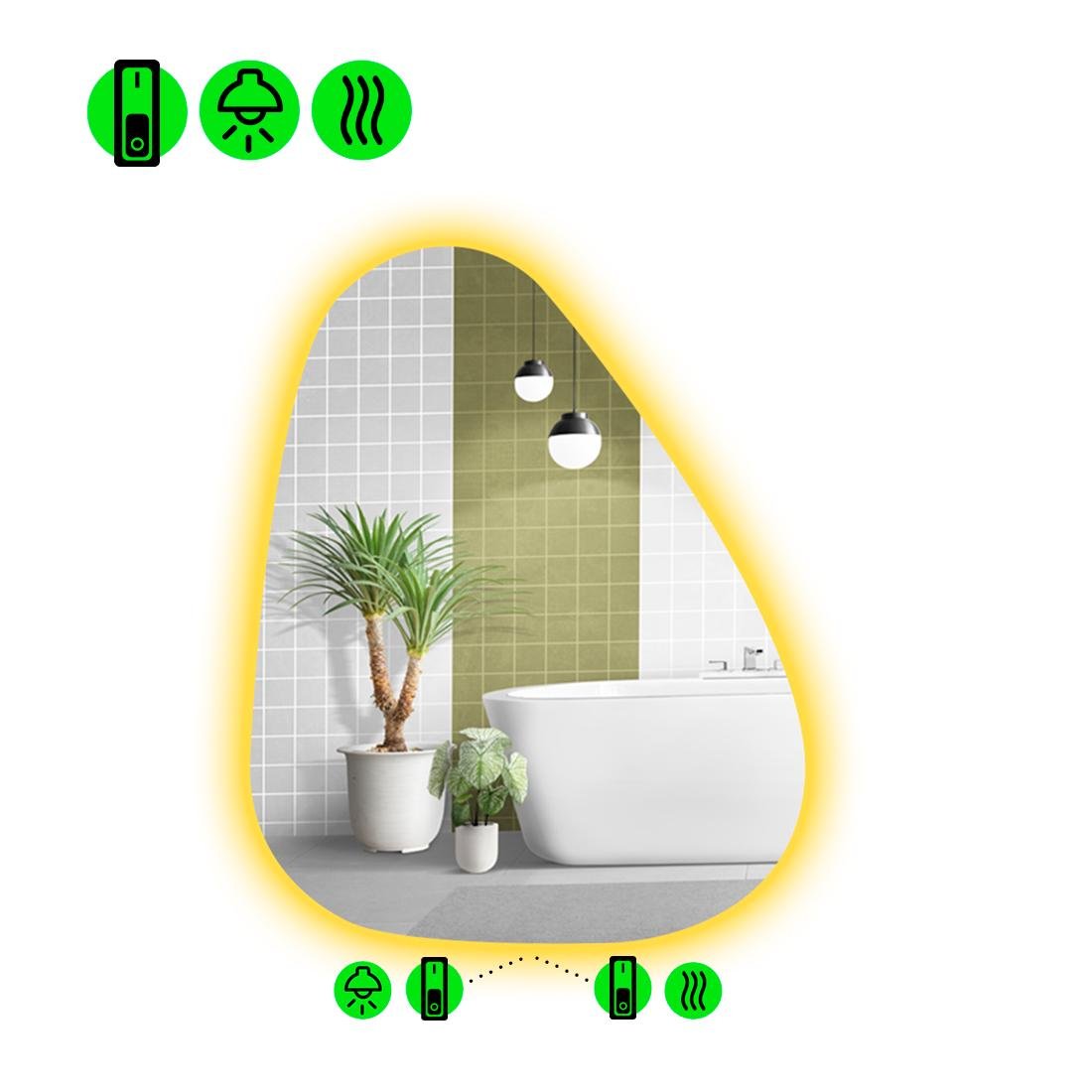 Дзеркало з LED підсвіткою Doccia 2 100x80 см (8737835)