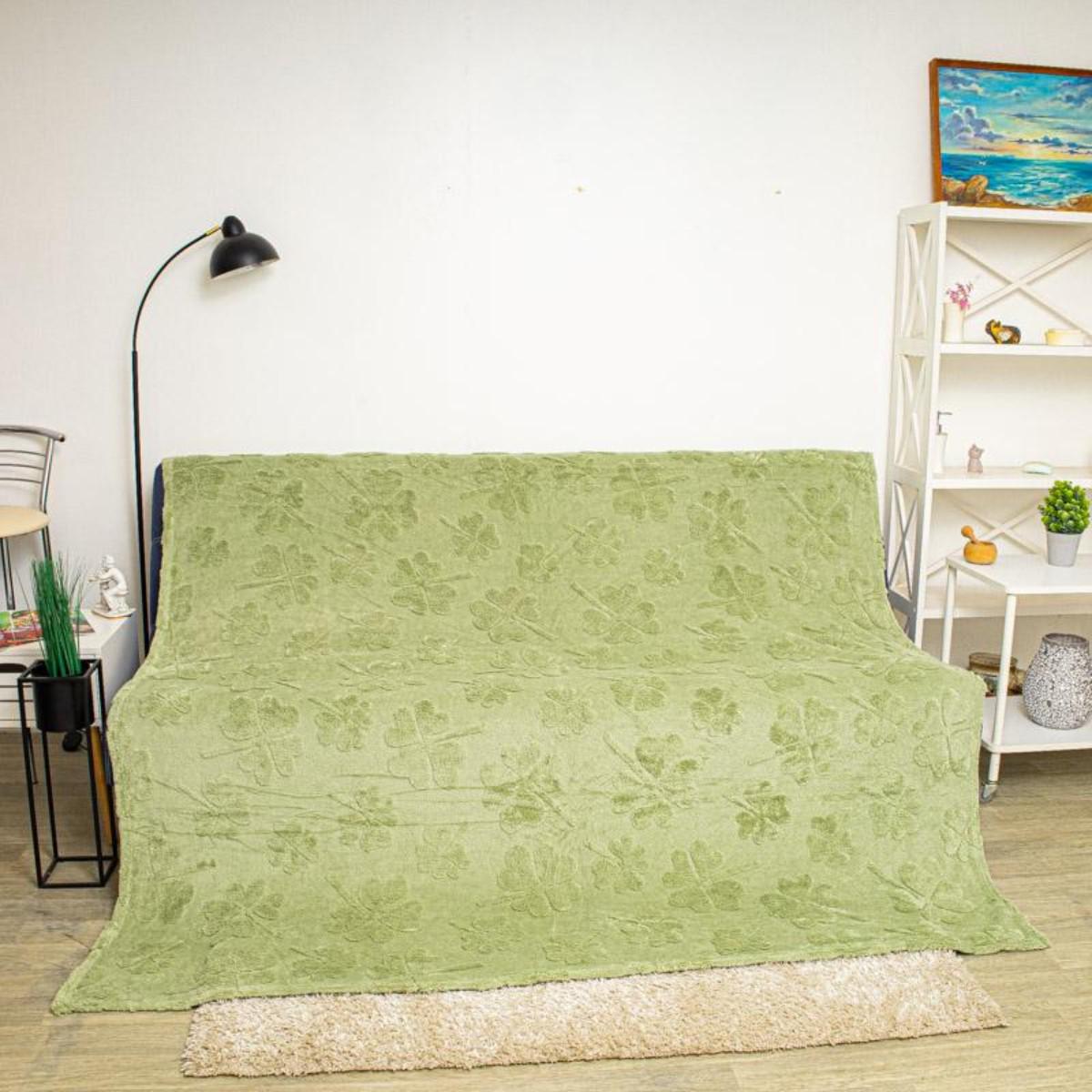 Плед пушистый Koloco Клевер двуспальный 180х220 см Зеленый (39521) Плед пушистый Koloco Клевер двуспальный 180х220 см Зеленый (39521)