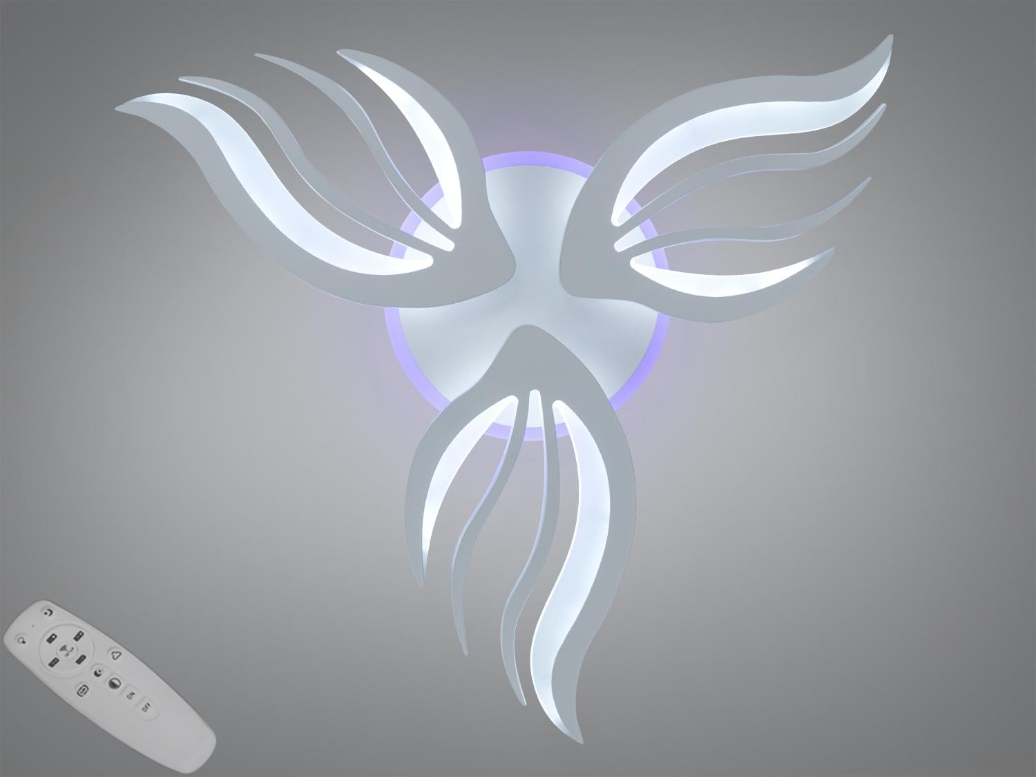 Люстра стельова LED/пульт/димер/52Вт Білий (2527/3WH LED 3color dimmer)