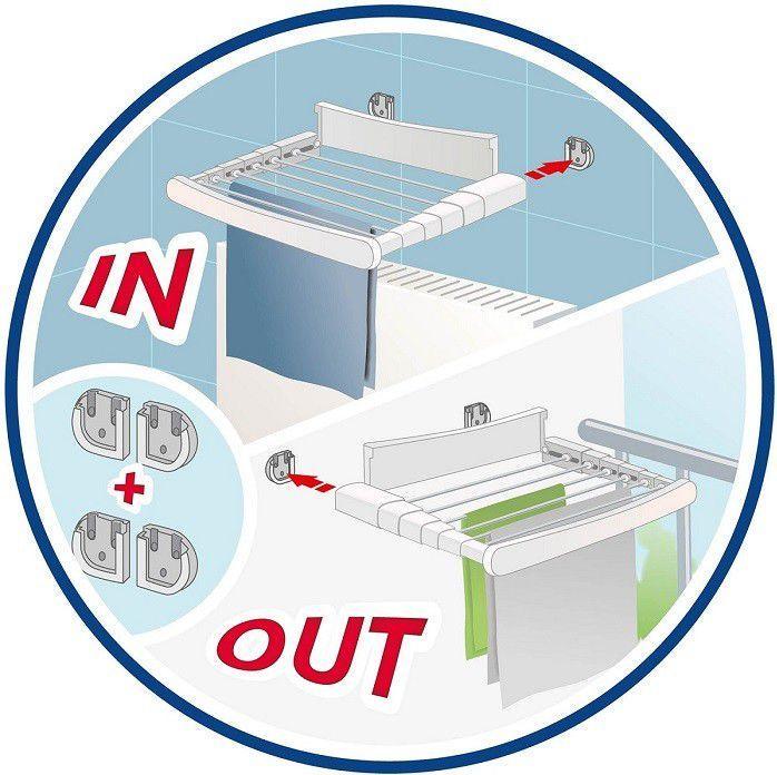 Сушарка для білизни настінна Vileda Genius 70 70х34х6 см (157338) - фото 5