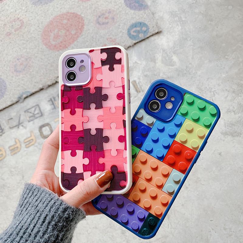 Чехол для iPhone 11 Малиновый Пазл с защитой камеры - фото 2