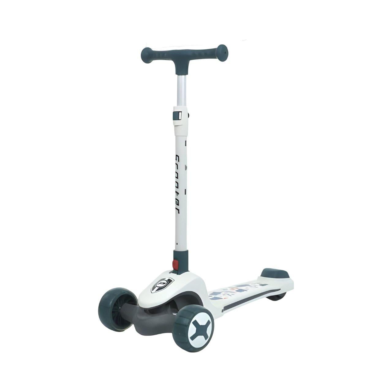 Детский самокат JR3-125-W Maxi-Big со светом и музыкой на батарейках Белый (26485783)