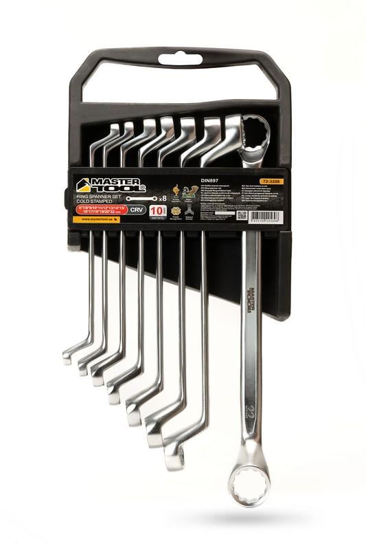 Ключи накидные MasterTool COLD STAMPED 8 шт. 6х7-20х22 мм (CrV DIN897 72-3208)
