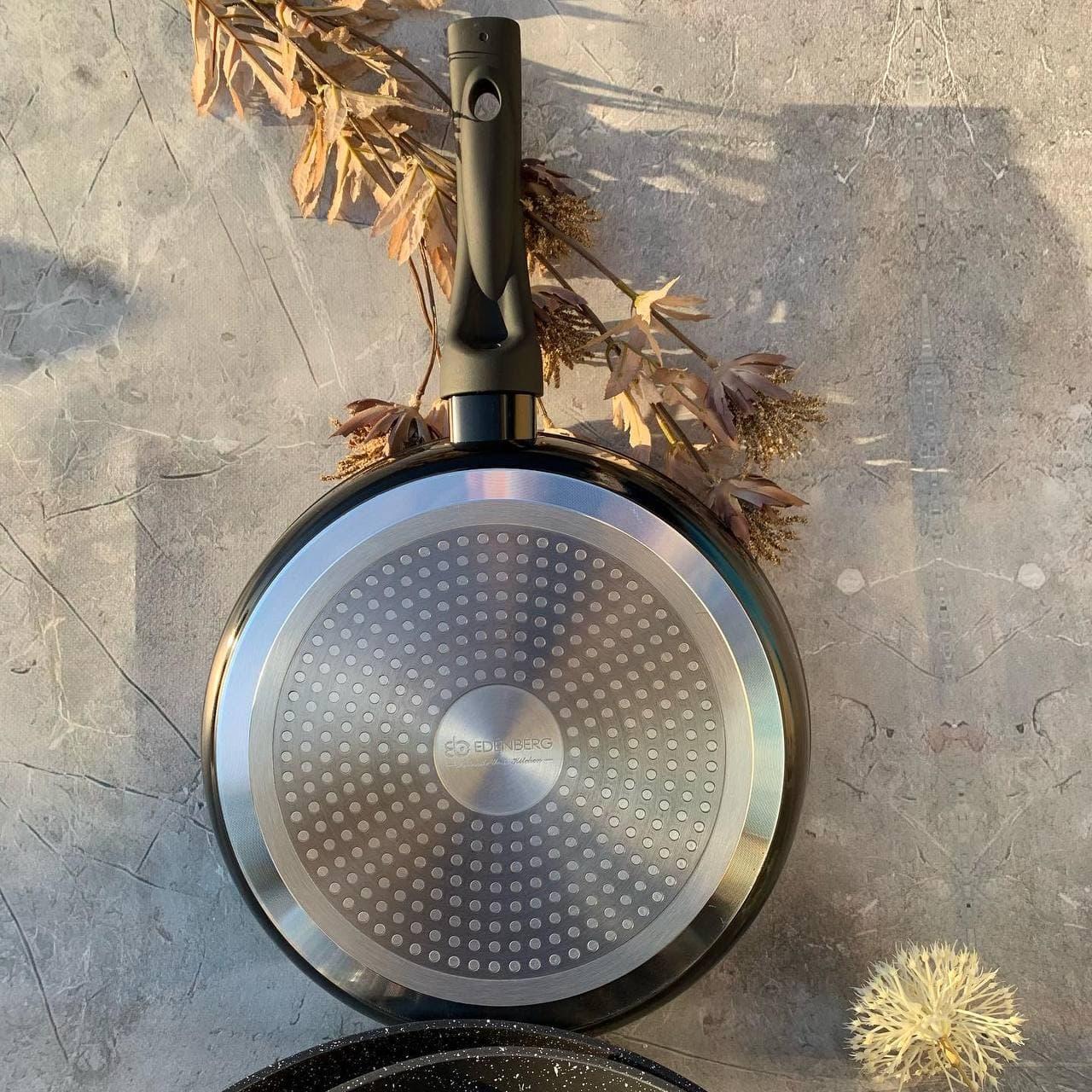 Набір сковорідок Edenberg з антипригарним мармуровим покриттям 3 шт. 20/24/28 см (EB-1731) - фото 5