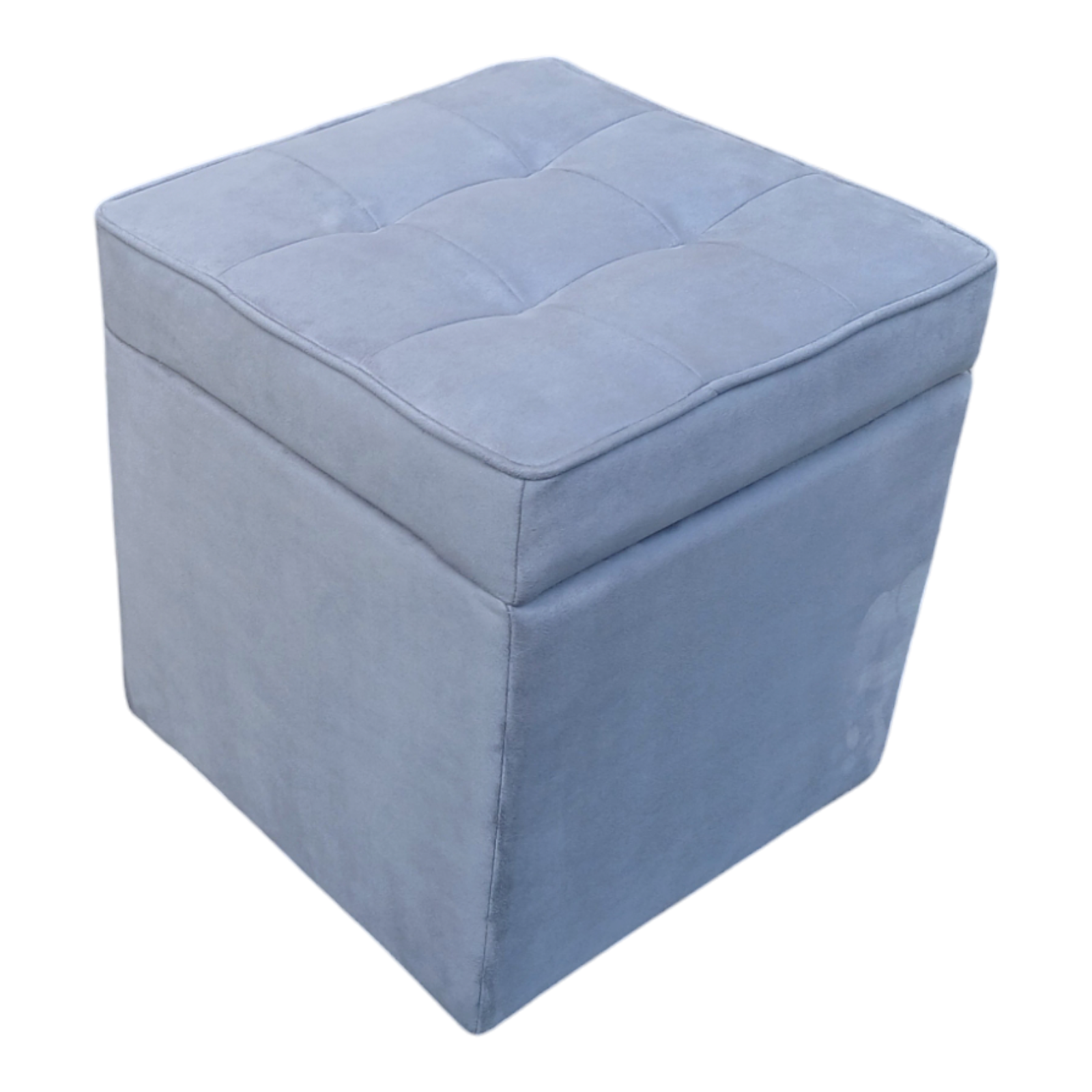 Пуф квадратний Люкс з нішою штучна замша Аврора 40х40х43 см Блакитний - фото 2