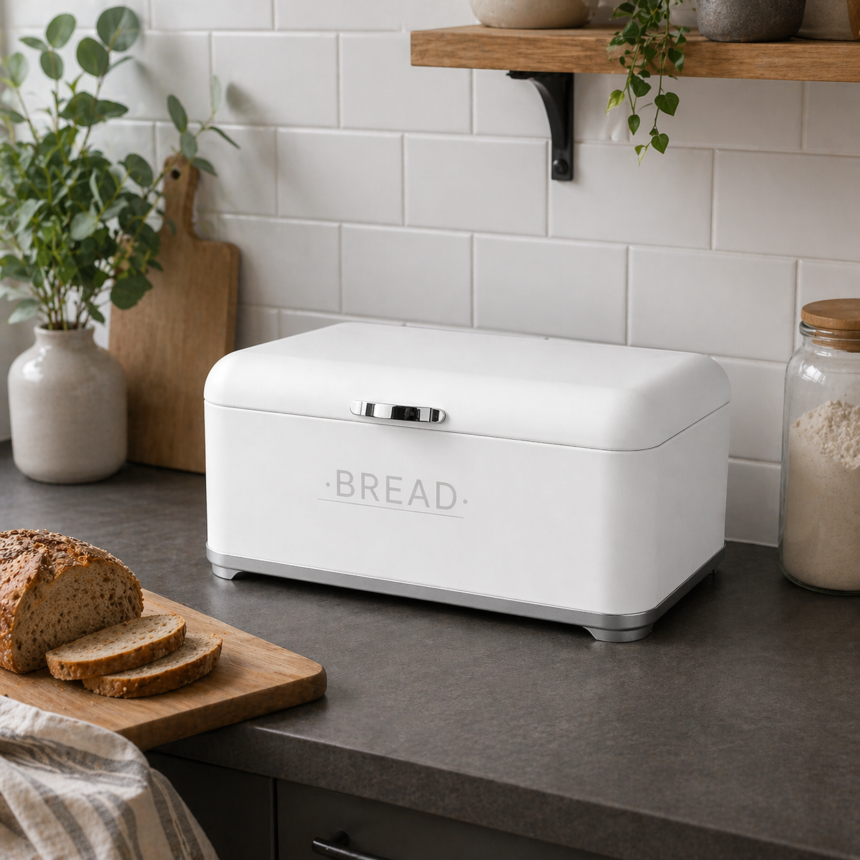 Хлібниця Maestro MR-1677-AR-W металева Білий (34174608)