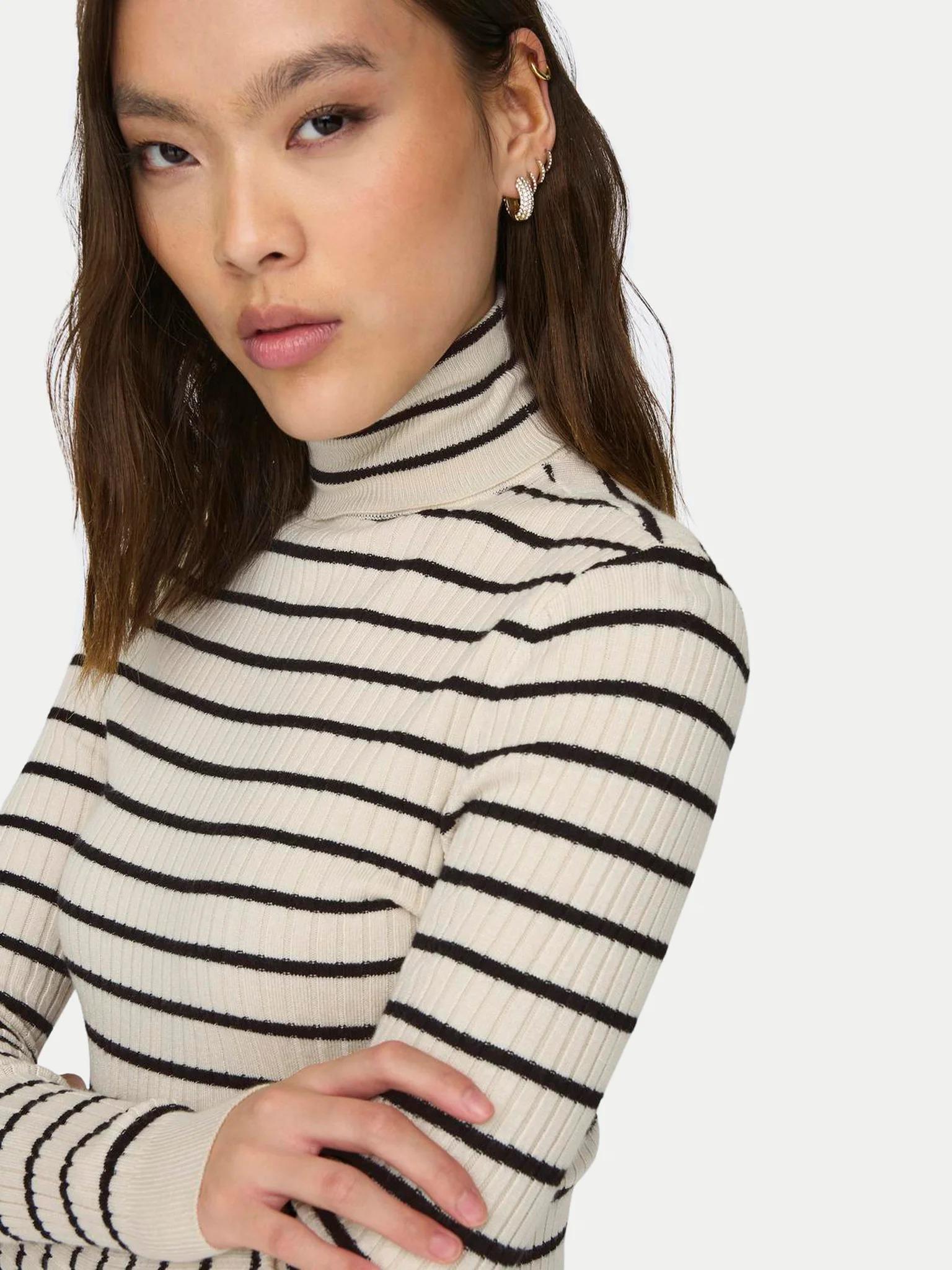 Гольф Only 15165075 Смужки XS Білий - фото 4