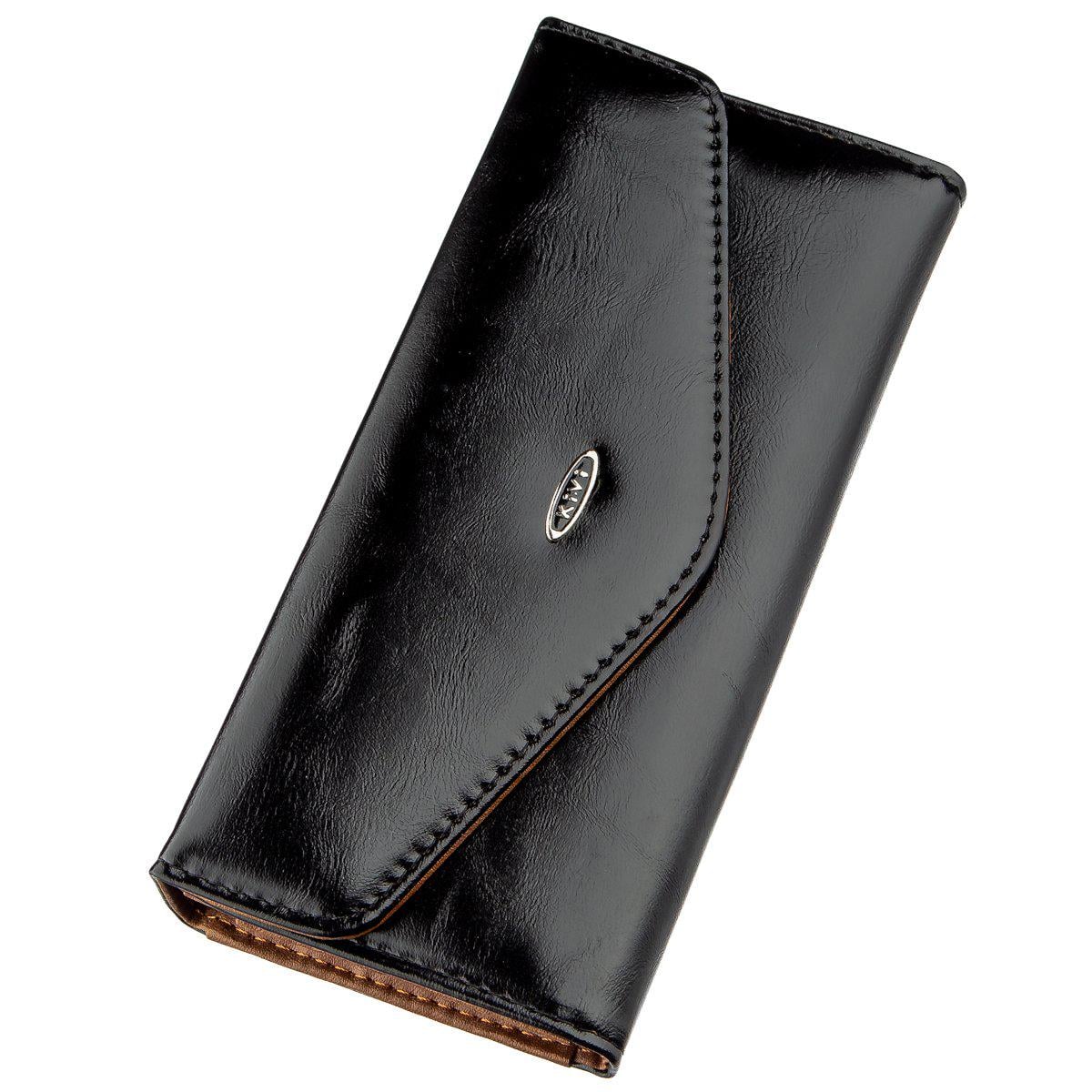 Женский кошелек Kivi-Wallet 19073 кожаный Черный