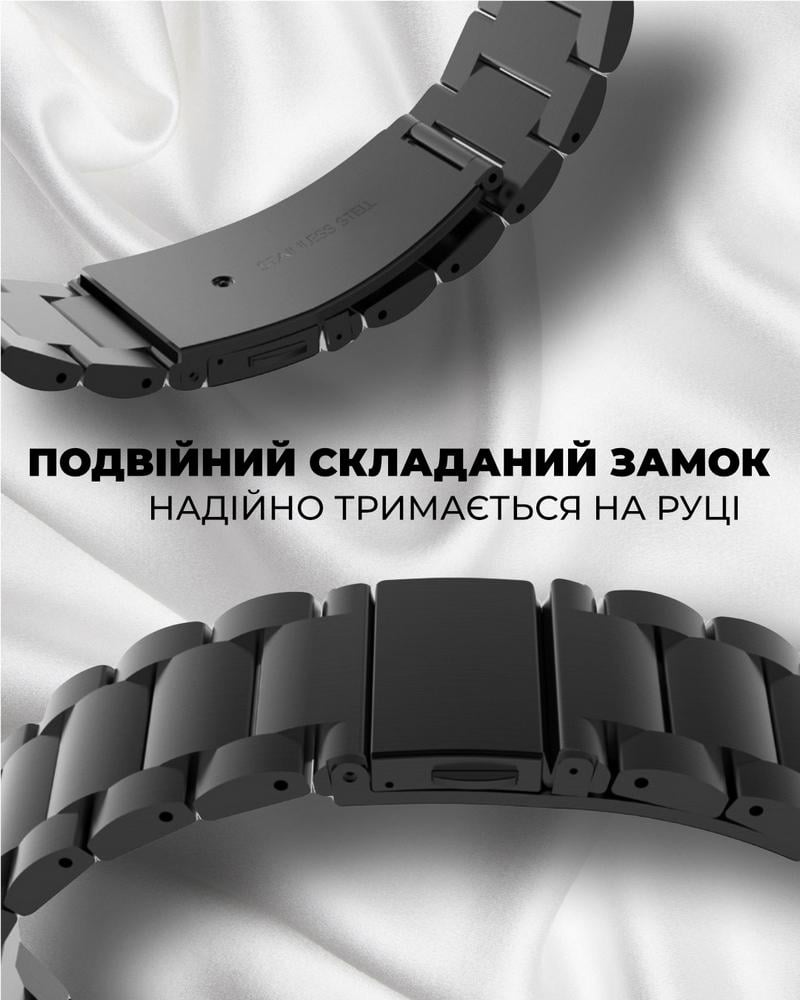 Браслет металевий Shape для Xiaomi Watch S1 (Acttive) Black (28942-2B) - фото 5