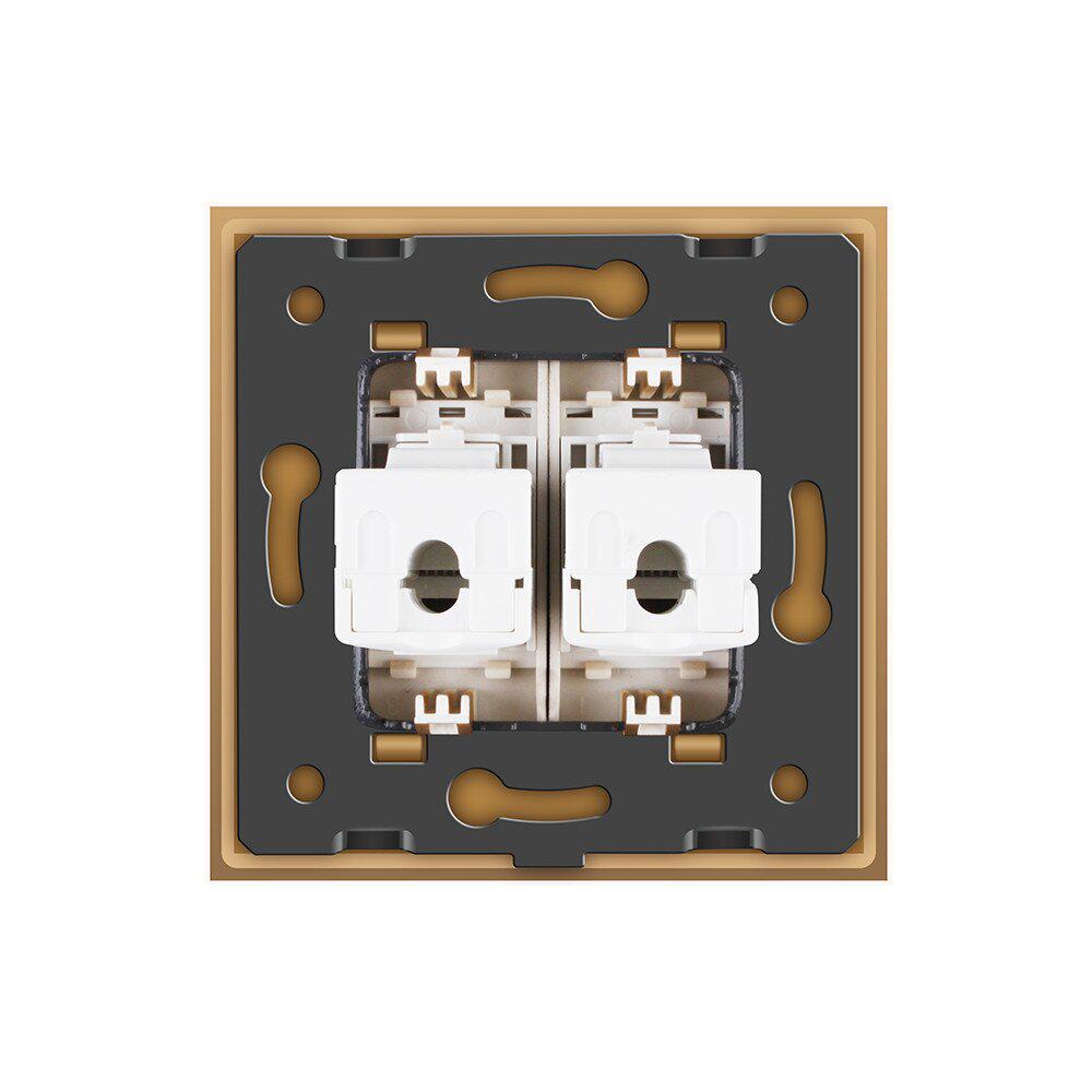 Розетка компьютерная Livolo двойная RJ-45 стеклянная Золотой (VL-C792C-13) - фото 4